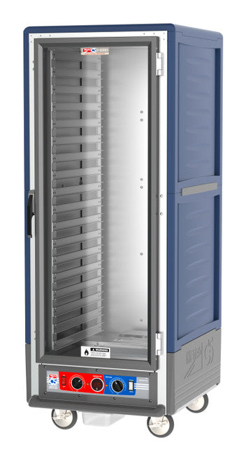C5™ 3 Series Full-Height Blue Insulation Armour™ Low Wattage Heated Holding Cabinet w/ (35) Pan Capacity, Lip Load Slides, Clear Door, 120v