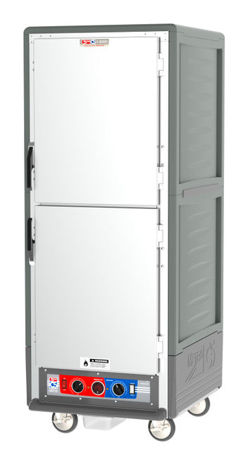 C5™ 3 Series Full-Height Grey Insulation Armour™ Low Wattage Heated Holding Cabinet w/ (18) Pan Capacity, Universal Slides, 120v