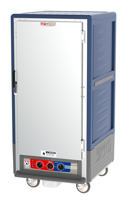 C5™ 3 Series 3/4 Height Blue Insulation Armour™ Moisture Heated Cabinet w/ (14) Pan Capacity, Fixed Slides, Solid Door, 120v