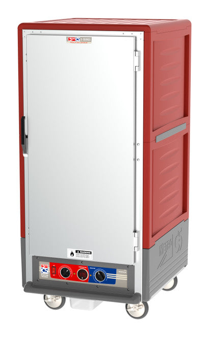 C5™ 3 Series 3/4 Height Red Insulation Armour™ Moisture Heated Cabinet w/ (27) Pan Capacity, Lip Load Slides, Solid Door, 120v
