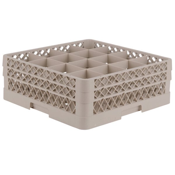 Traex® Full-Size Beige 16-Compartment 6-3/8" Glass Rack