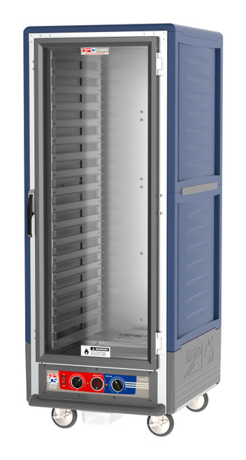 C5™ 3 Series Full-Height Blue Insulation Armour™ Moisture Heated Cabinet w/ (35) Pan Capacity, Lip Load Slides, Clear Door, 120v