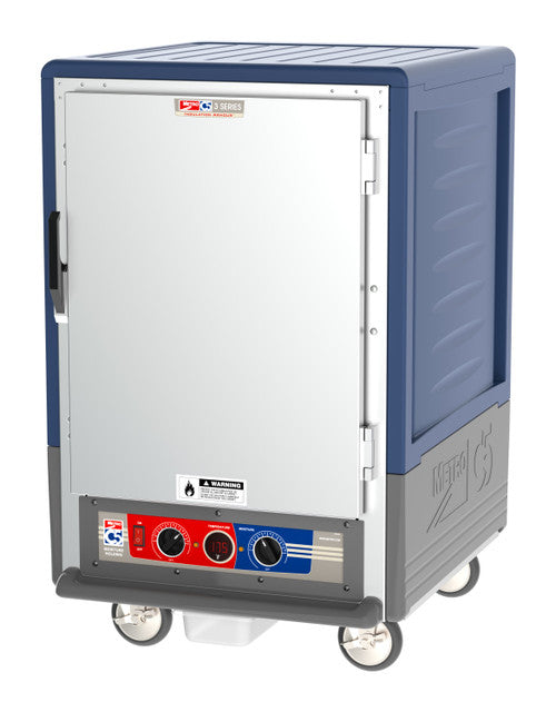 C5™ 3 Series Half-Height Blue Insulation Armour™ Moisture Heated Cabinet w/ (8) Pan Capacity, Universal Slides, Solid Door, 120v
