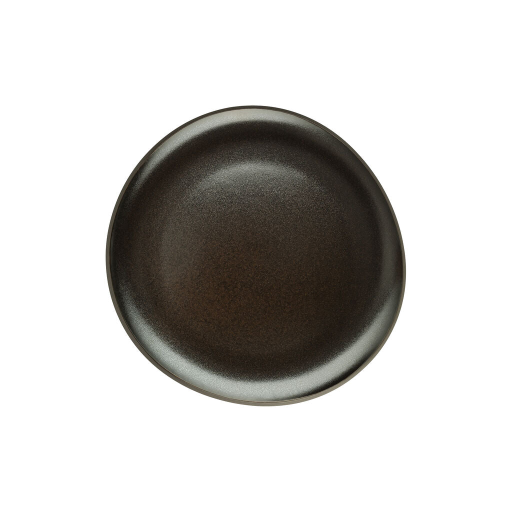 Plate, 8-2/3" x 8-1/4", round/free form,Junto, slate grey
