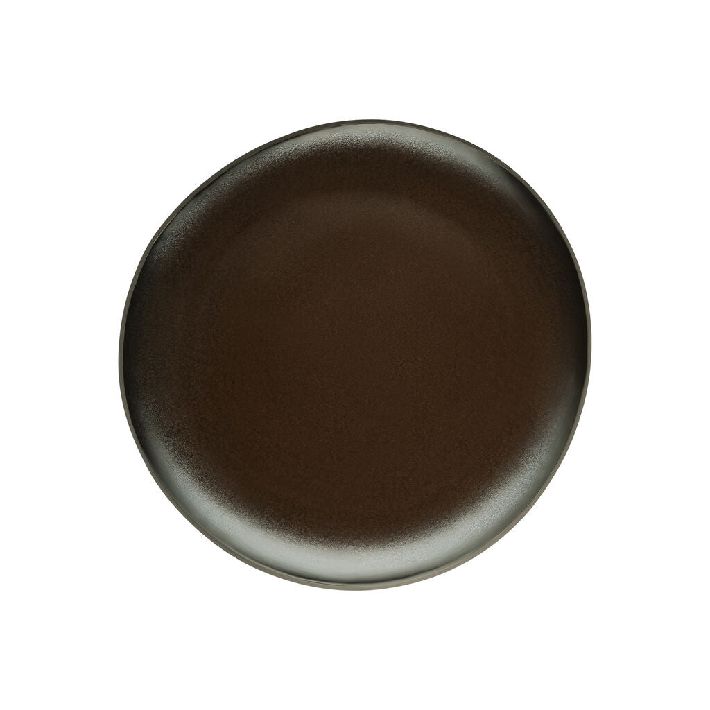Plate, 9-7/8" x 9-1/2", round/free form, Junto, slate grey