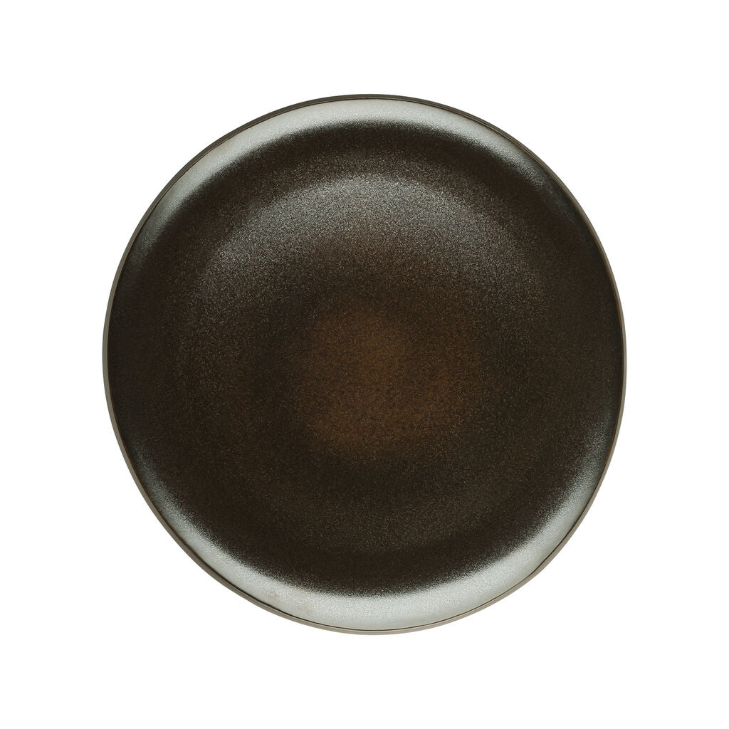 Dinner Plate, 10-5/8" x 10-1/4", round/free form, Junto, slate grey