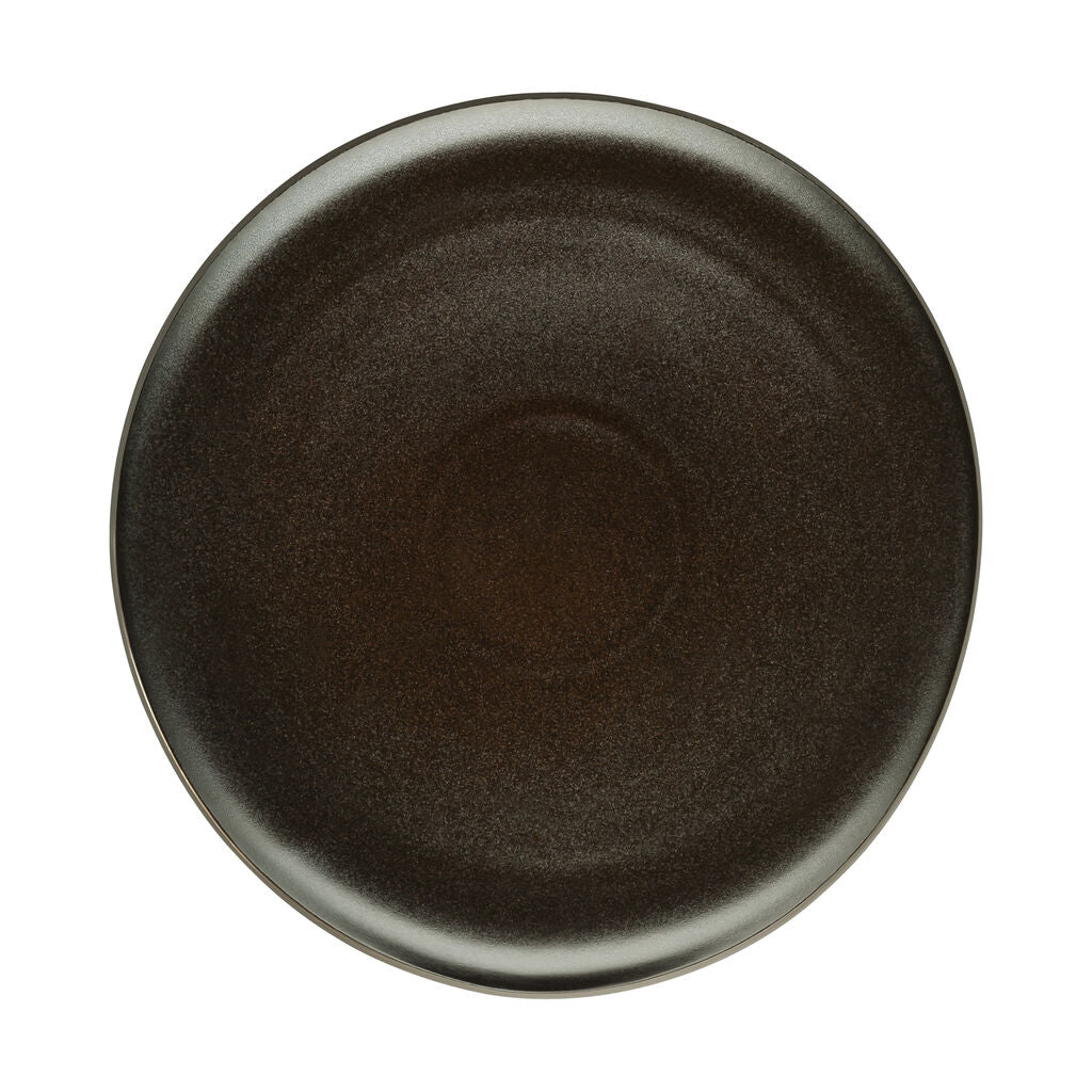 Plate, 12" x 11-3/8", round/free form,  Junto, slate grey