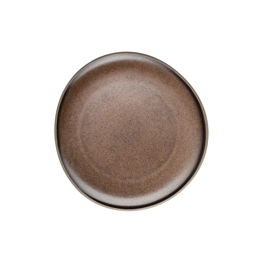 Plate, 8-2/3" x 8-1/4", round/free form, Junto, bronze