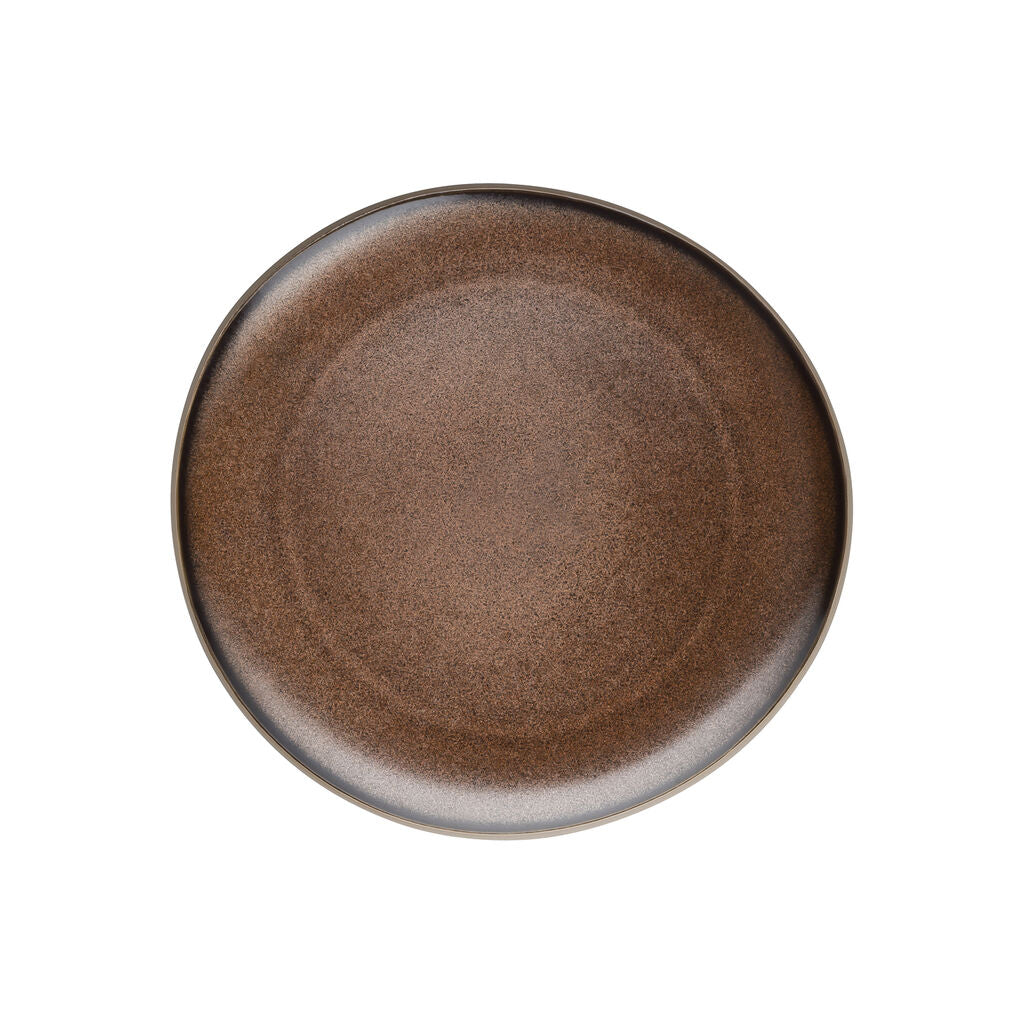 Plate, 9-7/8" x 9-1/2", round/free form, Junto, bronze