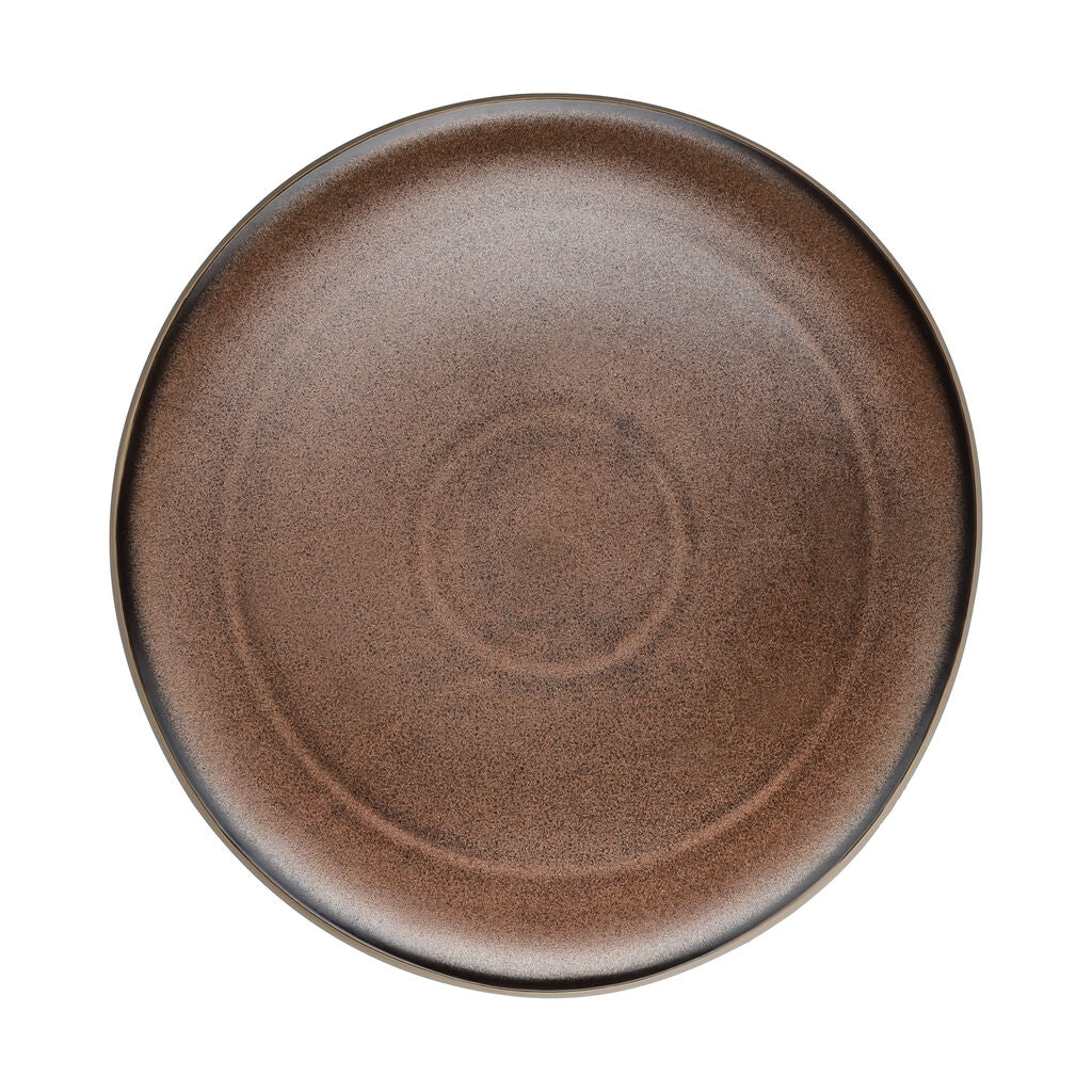 Plate, 12" x 11-3/8", round/free form, Junto, bronze