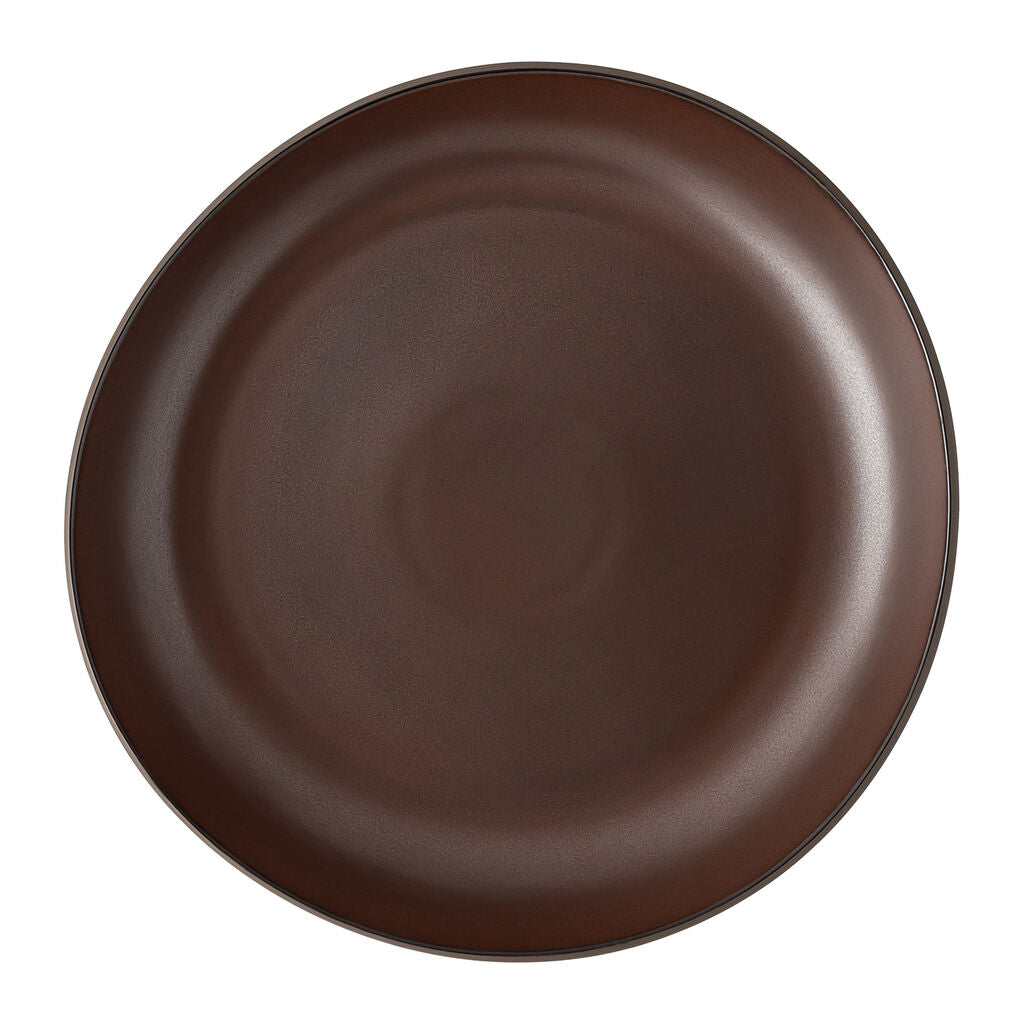 Plate, 34 oz., 13" x 12-5/8" x 2-1/3"H, round/free form, Junto, Bronze