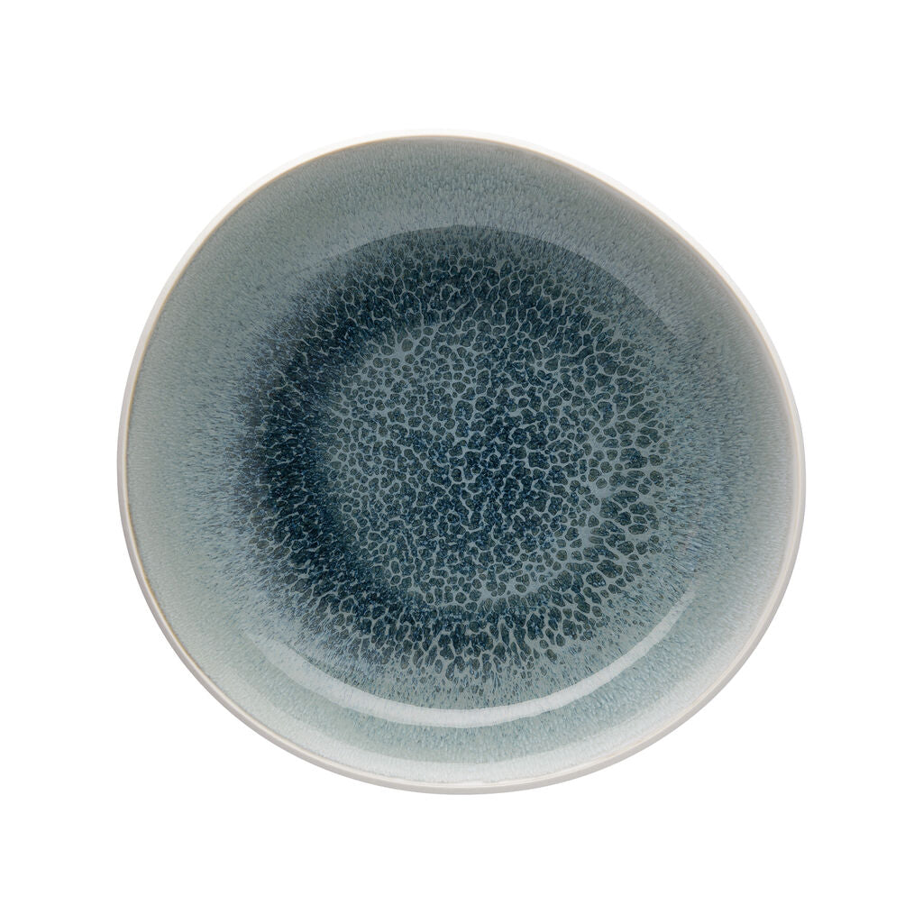 Plate, 48 oz., 11", round/free form, Junto, aquamarine