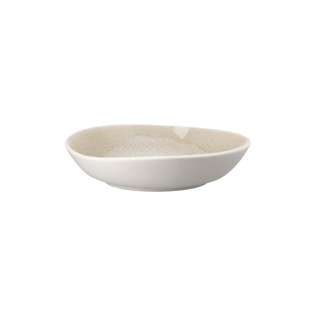 Deep Plate, 8-7/8" x 8-1/2", round/free form, Junto, Stoneware Dune