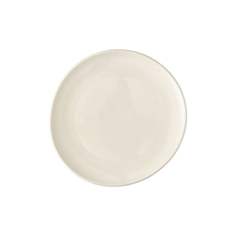 Plate, 8-2/3" x 8-1/4", round/free form,  Junto, alabaster/white