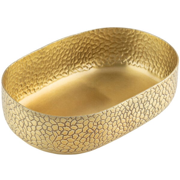 64 oz. Oval Bowl - Aluminum, Gold