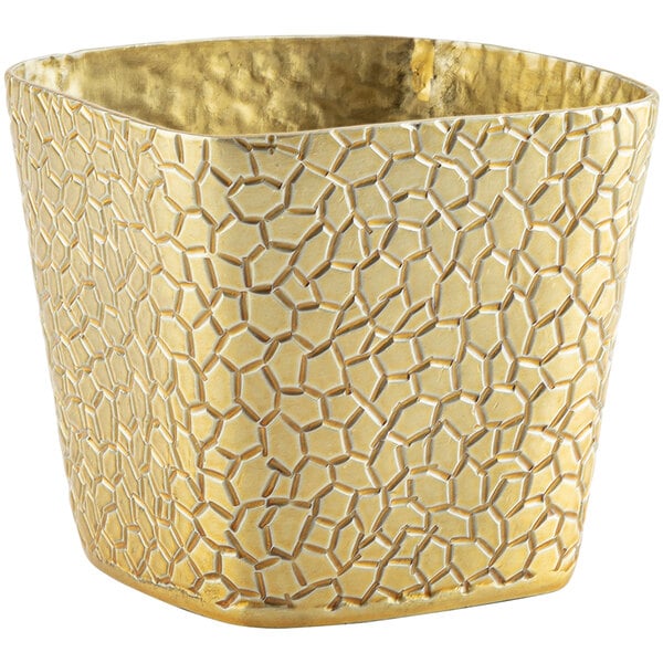 4" Square Snack Basket - Aluminum, Gold