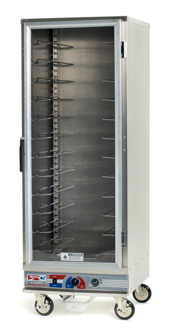 C5 E Series Full-Height Non-Insulated Heated Holding Cabinet w/ (12) Pan Capacity, Universal Slides, Clear Door, 120v