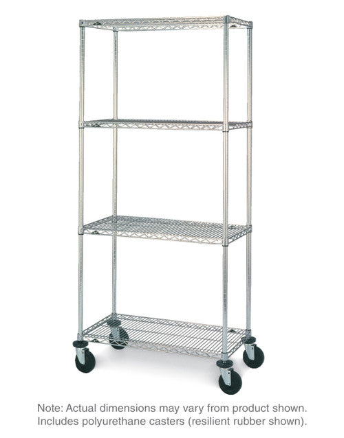 Super Erecta 48" x 24" x 69" Brite Stem Caster Cart