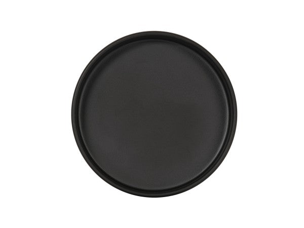 6" Black Round Melamine Hudson Plate