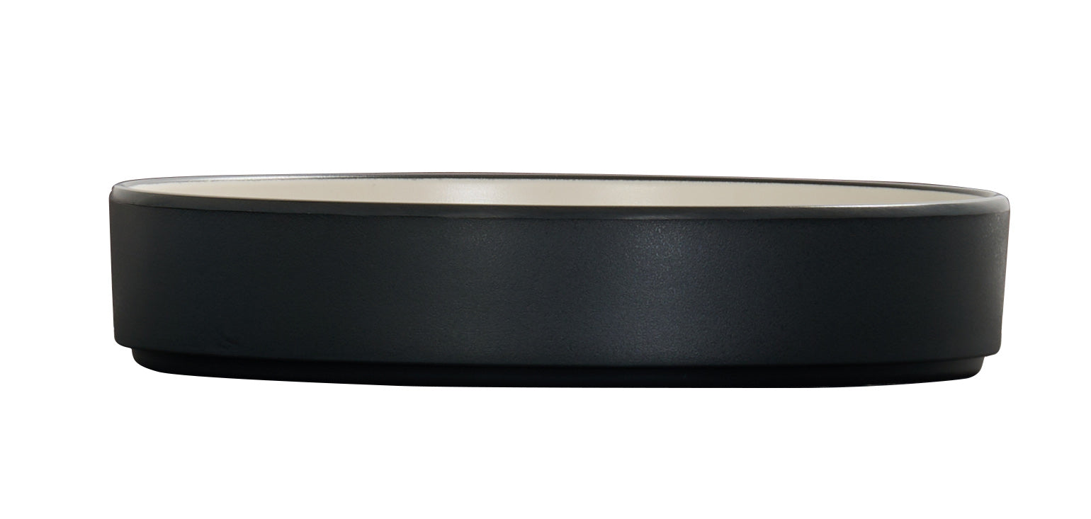 6" Black Round Melamine Hudson Plate