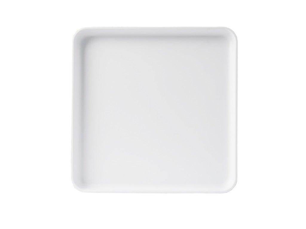 11" White Square Melamine Hudson Plate