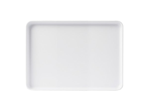 13" White Rectangular Melamine Platter