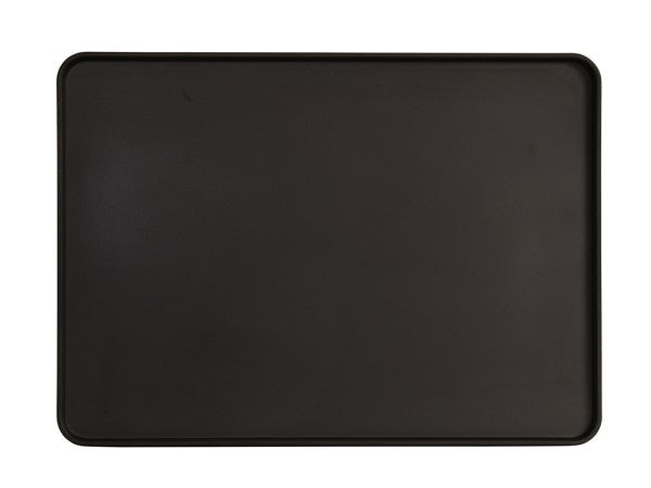 18" Black Rectangular Melamine Plate