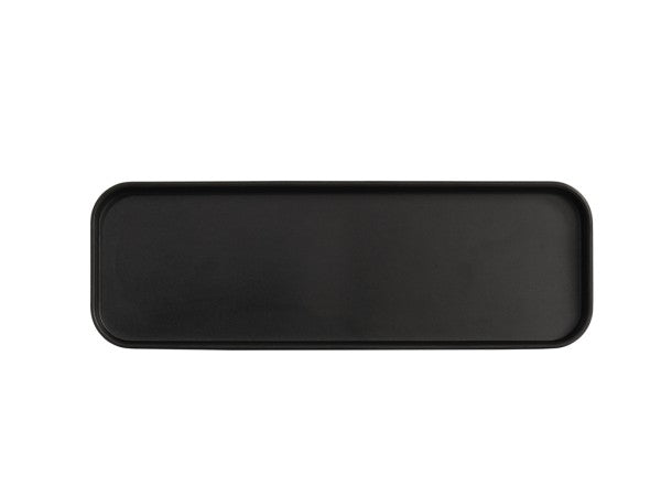 13" Black Rectangular Melamine Plate