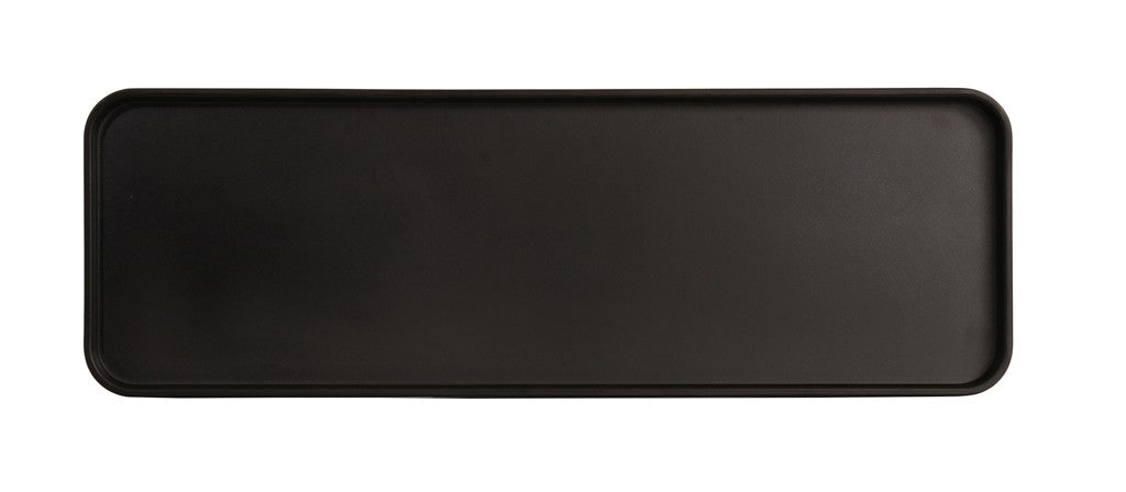 18" Black Rectangular Melamine Plate
