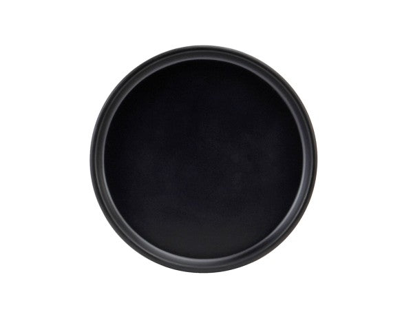 6" Black Round Melamine Hudson Plate