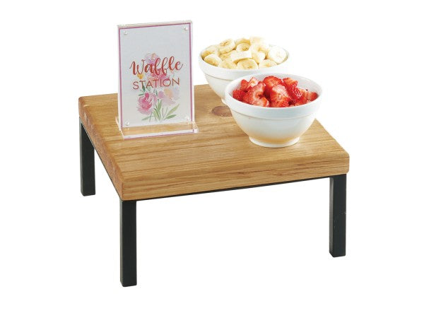 12" Rustic Pine Square Pine Wood Riser, 6"H