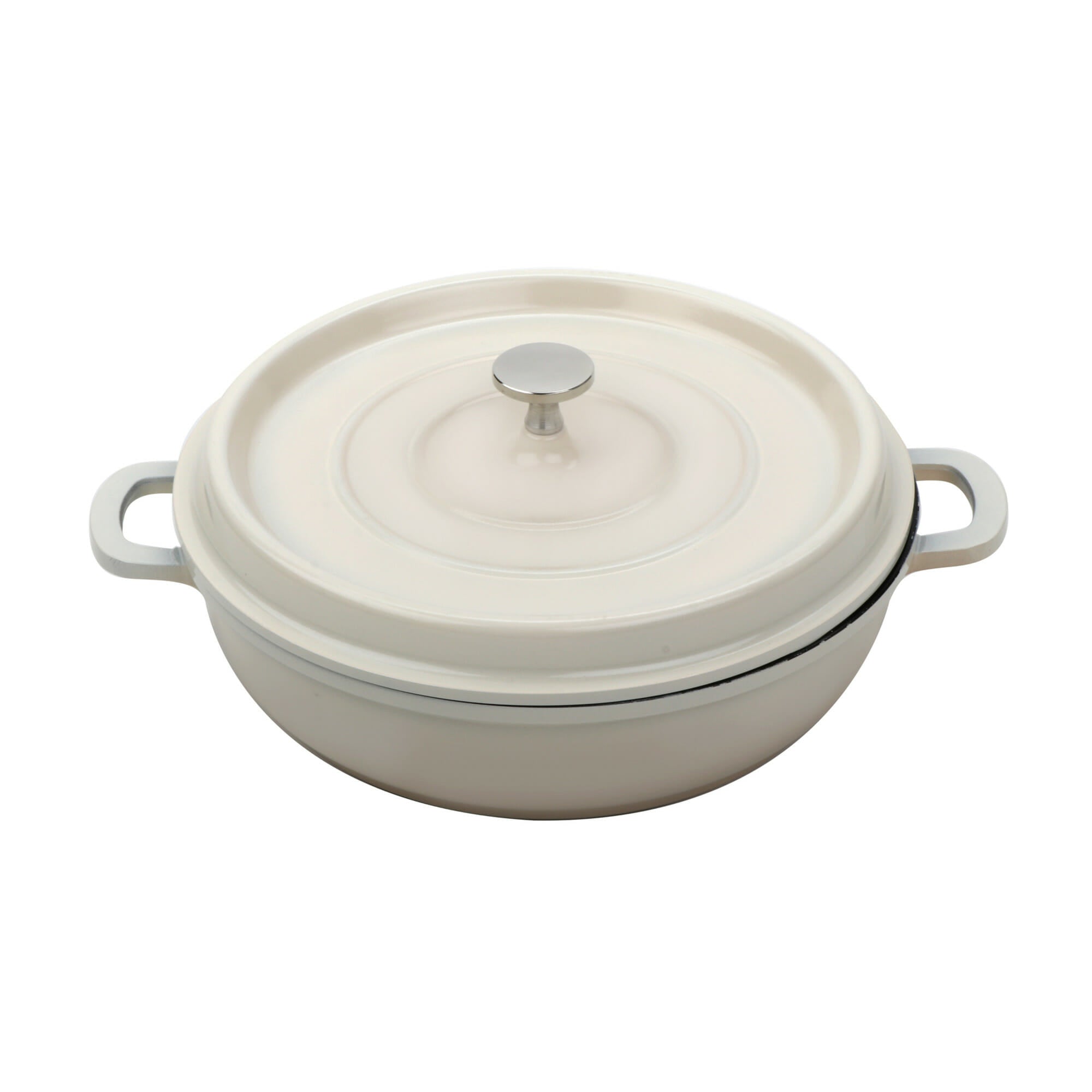 Heiss™ 3 qt. Round Braiser Pan with Lid, Antique White