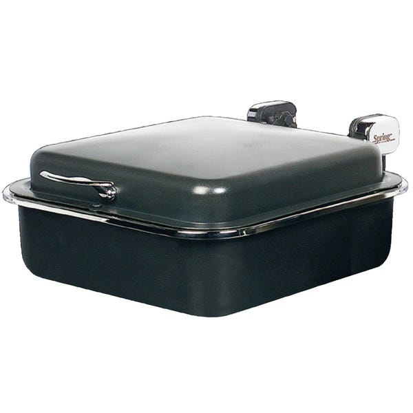 Seasons 2/3 Rectangular Titanium Stainless Steel Induction Chafer with Chrome Accents