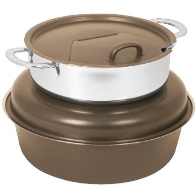 Seasons 6 qt. Stainless Steel Soup Tureen, Bronze with Gold Accents