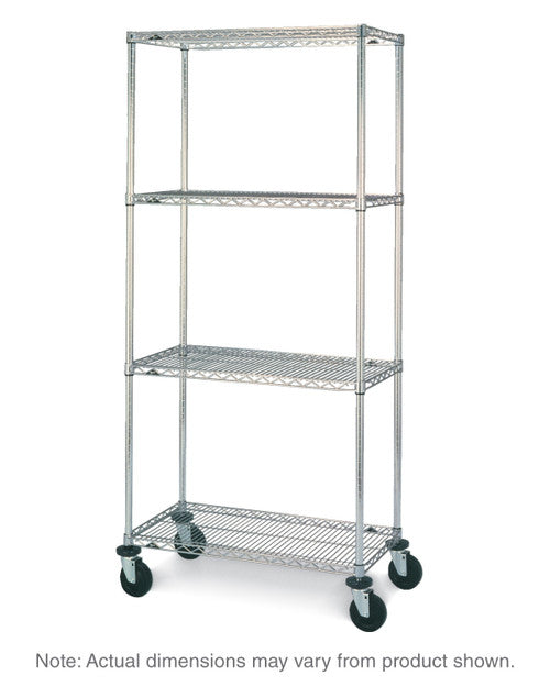 Super Erecta 48" x 21" x 69" Chrome Stem Caster Cart