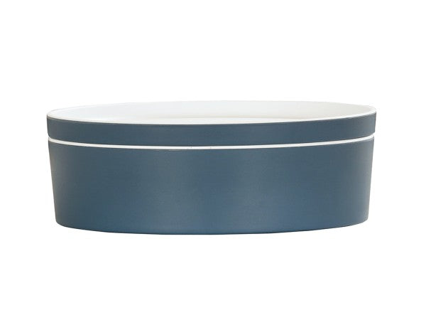 9" Stone Blue Round Melamine Bento Box