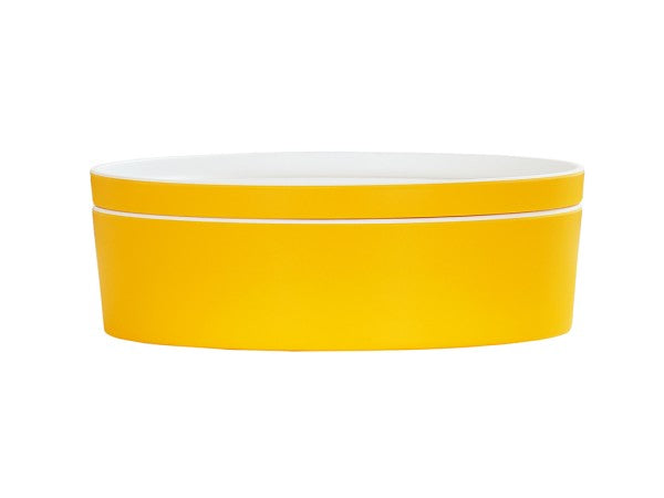 9" Yellow Round Melamine Bento Box