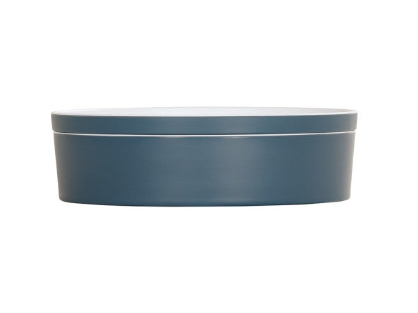 10.5" Stone Blue Round Melamine Bento Box