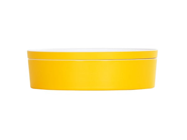 10.5" Yellow Round Melamine Bento Box