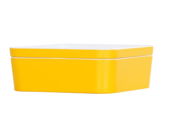 8.25" Yellow Square Melamine Bento Box