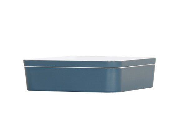10.5" Stone Blue Square Melamine Bento Box