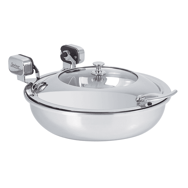 Vision Round Induction Buffet Server with Glass Window, Chrome Accents, 4 Qt