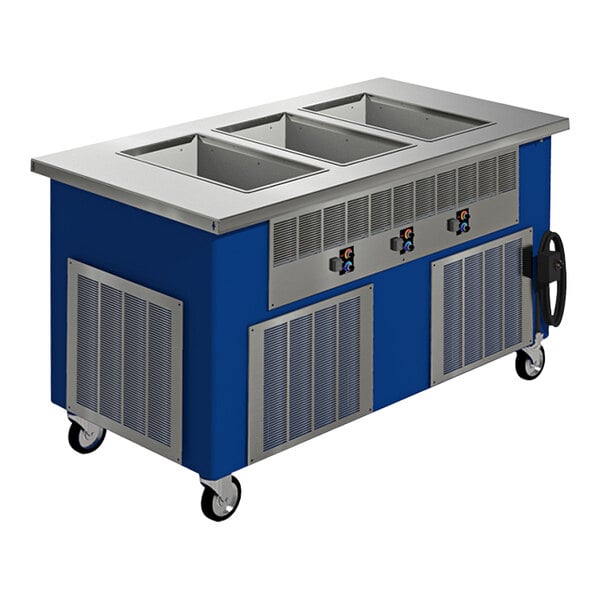 FlexiWell Shelleyglas 112" 6-Well Mobile Hot/Cold/Freeze Serving Counter