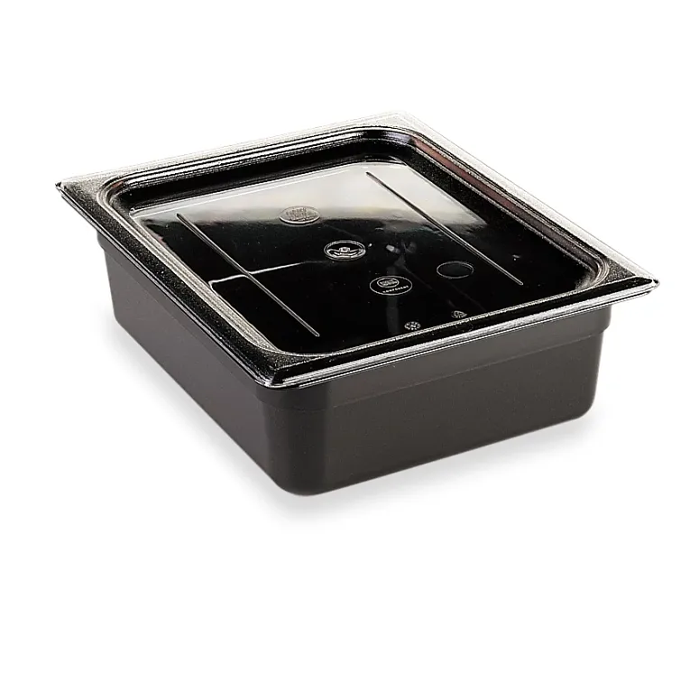 Camwear® 6.3 qt. 1/2 Size Black Polycarbonate Food Pan
