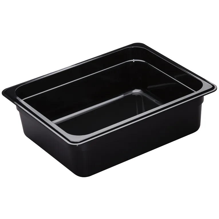 Camwear® 6.3 qt. 1/2 Size Black Polycarbonate Food Pan