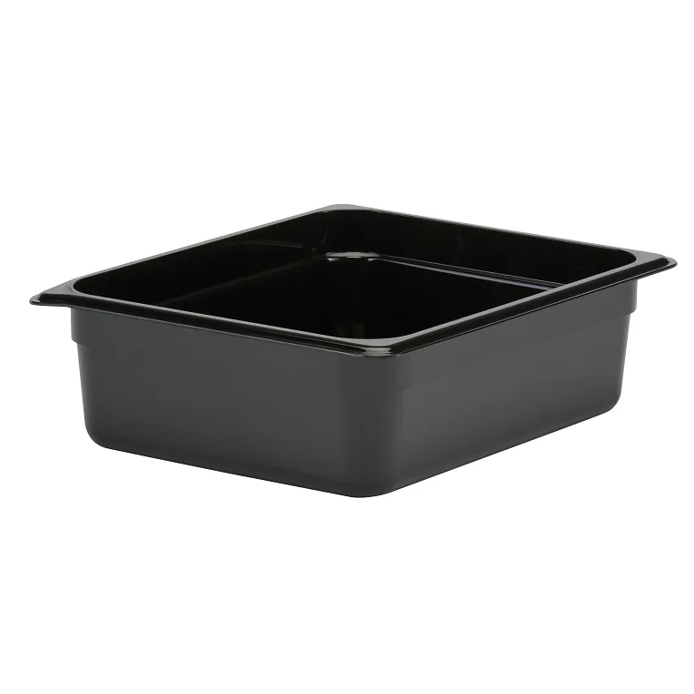 Camwear® 6.3 qt. 1/2 Size Black Polycarbonate Food Pan