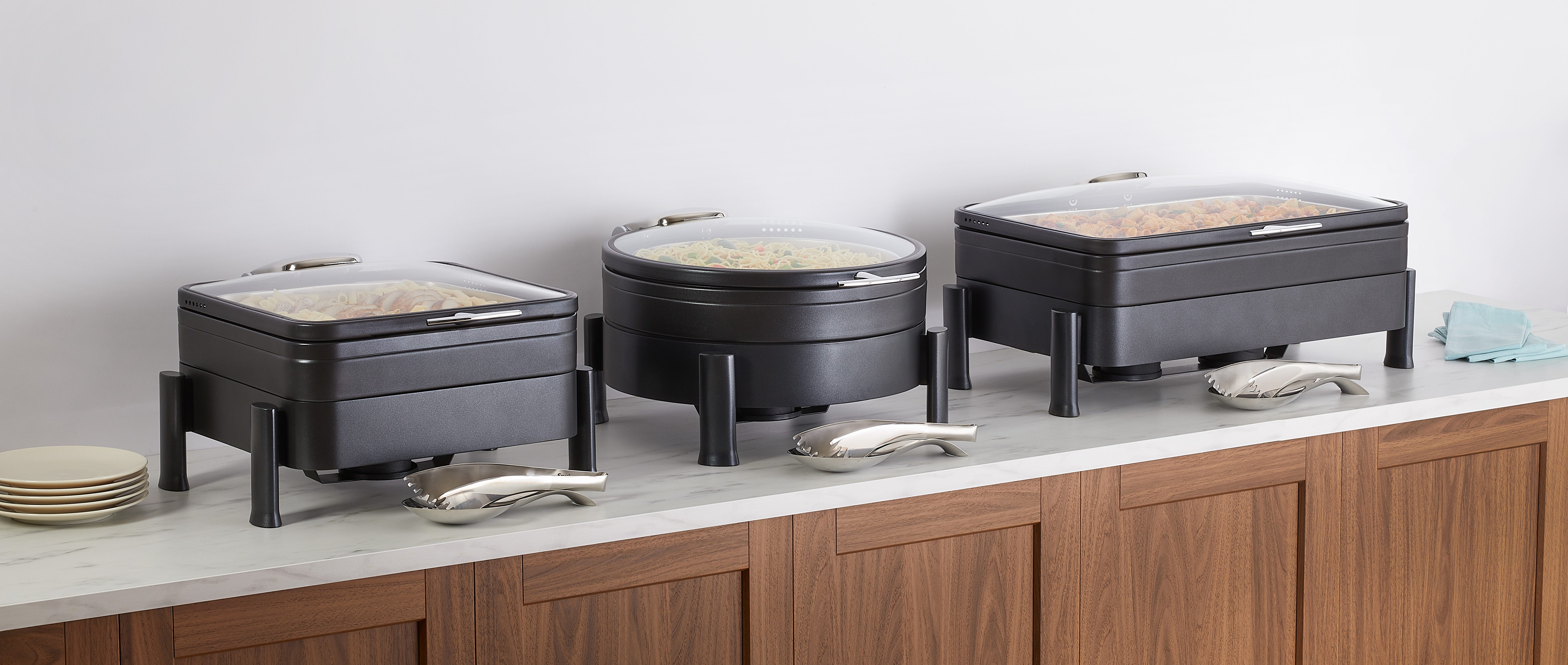 Radiance 10 qt. Full Size Rectangular Induction Chafer, Glass Cover, Polished Stainess Steel Finish