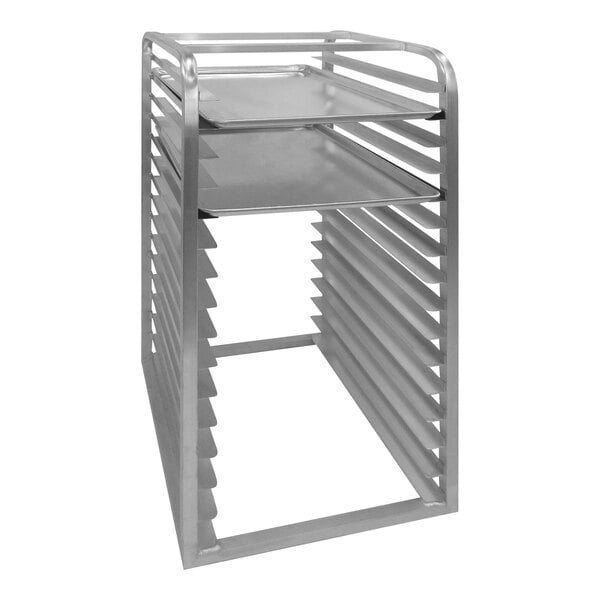 20.5" 16-Pan Heavy-Duty Aluminum Bun Pan Rack - Reach-In, End Load