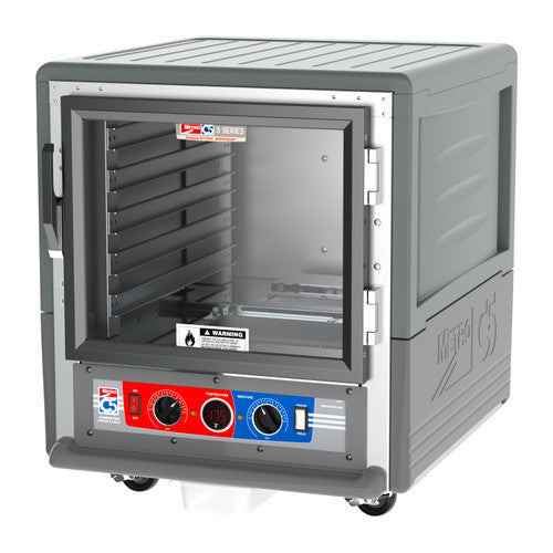C5™ 3 Series Undercounter Grey Insulation Armour™ Low Wattage Heated Holding Cabinet w/ (10) Pan Capacity, Lip Load Slides, Clear Door, 120v