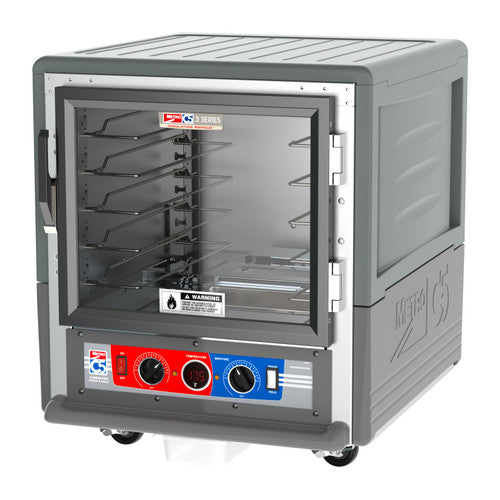C5™ 3 Series Undercounter Grey Insulation Armour™ Low Wattage Heated Holding Cabinet w/ (5) Pan Capacity, Universal Slides, Clear Door, 120v